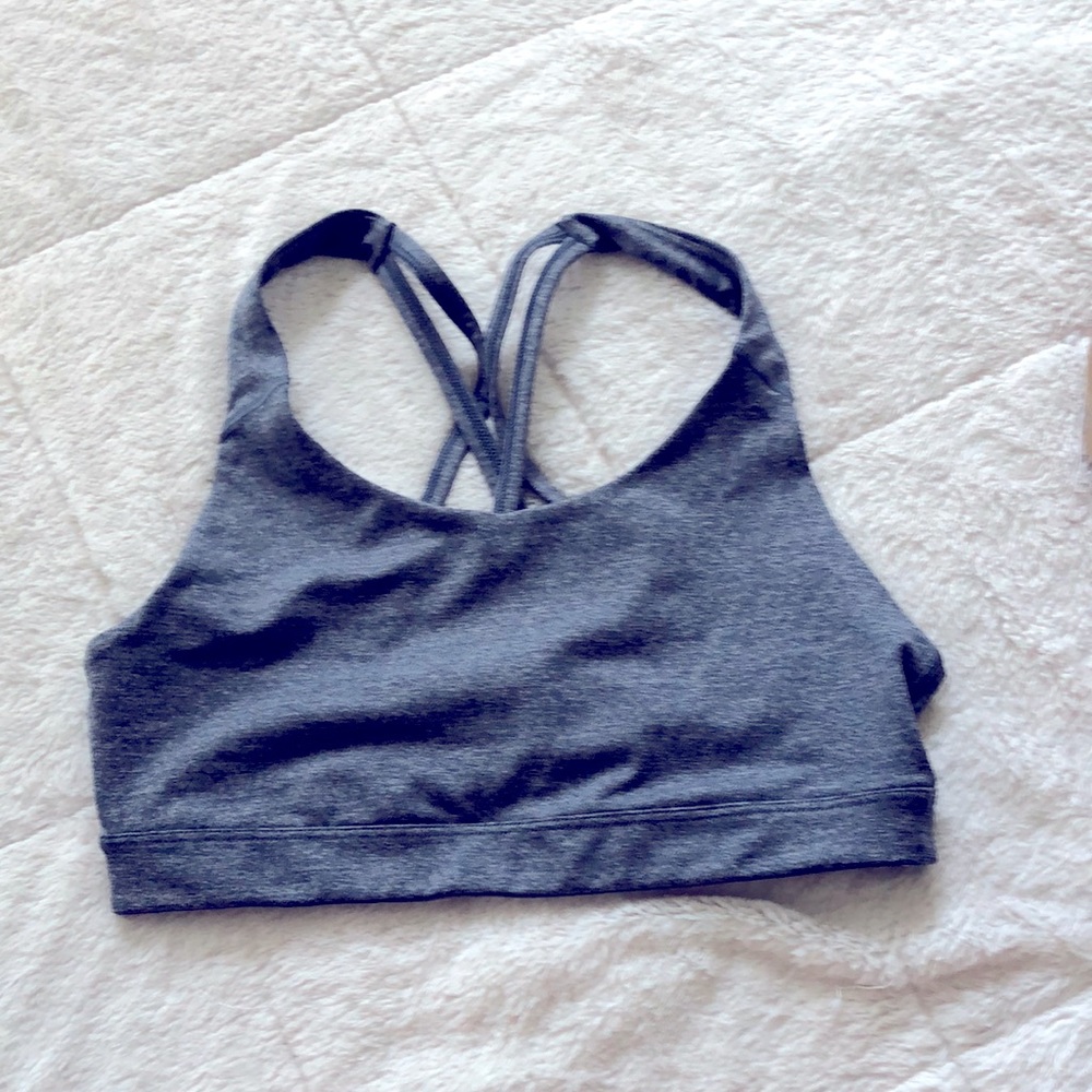 Grey sports bra low support